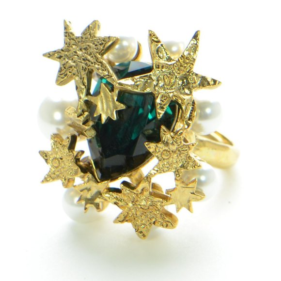 Oscar de la Renta Astral Pearly Cluster Ring - Picture 1 of 10